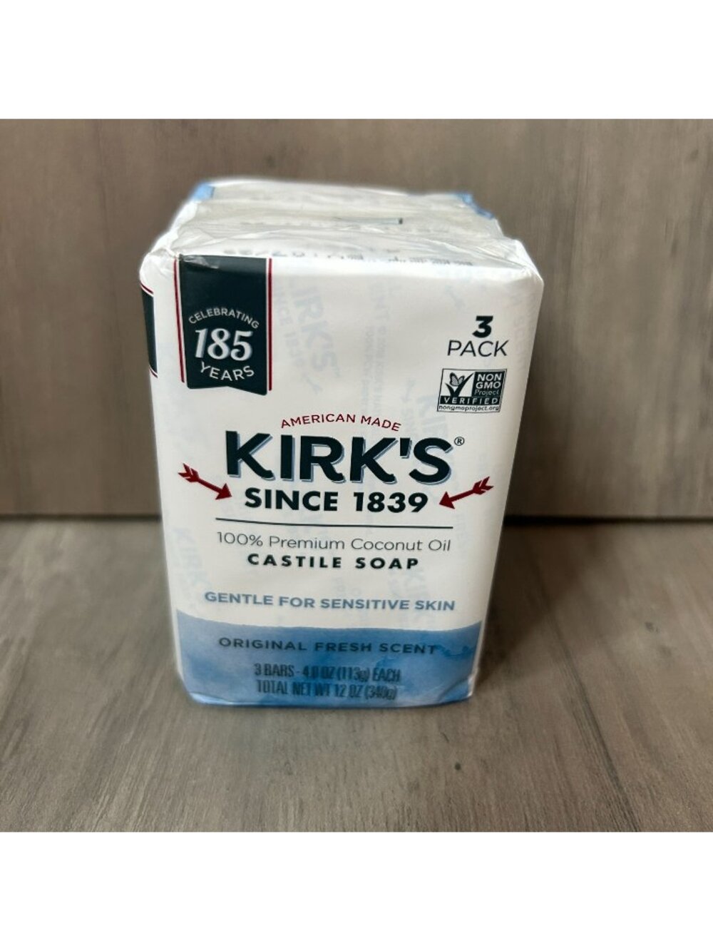 Kirks Original Fresh Scent Castile Soap 3-Pack Sensitive Skin USA Made